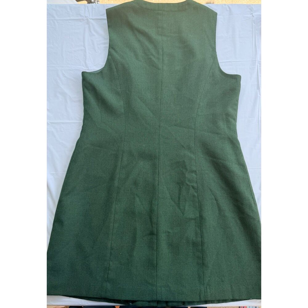 Y2K Worthington Green Button Front Dress 12P Sleeveless Career Cottagecore